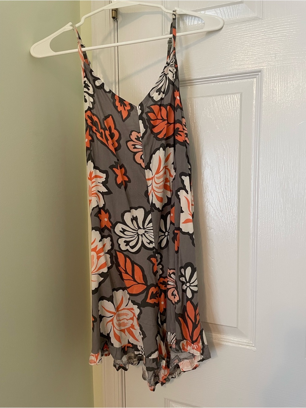 Women’s orange, white, gray Romper